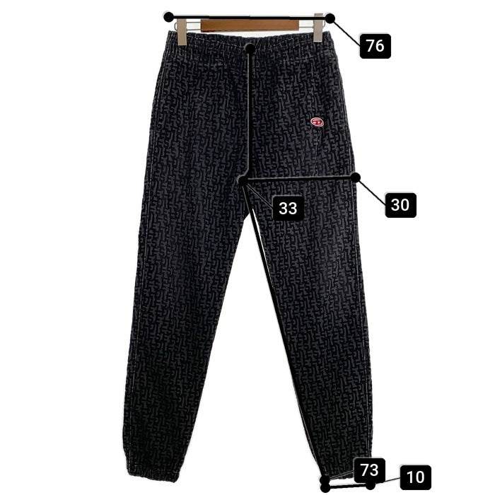DIESEL ディーゼル 23AW D-UM-RIB-NE モノグラム スウェット パンツ ブラック チャコール Size S 福生店