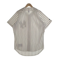90's Russell Athletic ラッセルアスレチック Newyork Yankees ニューヨーク ヤンキース 半袖 ベースボールシャツ ホワイト ストライプ USA製 Size 44 福生店