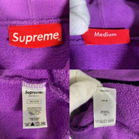 SUPREME シュプリーム 18AW Text Stripe Hooded Sweatshirts テキストストライプ プルオーバースウェットパーカー フーディー パープル Size M 福生店