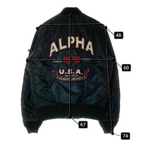 ALPHA INDUSTIRES アルファインダストリーズ  TA0112-001 前後ワッペン MA-1 フライトジャケット ブラックxボルドー sizeXL 瑞穂店