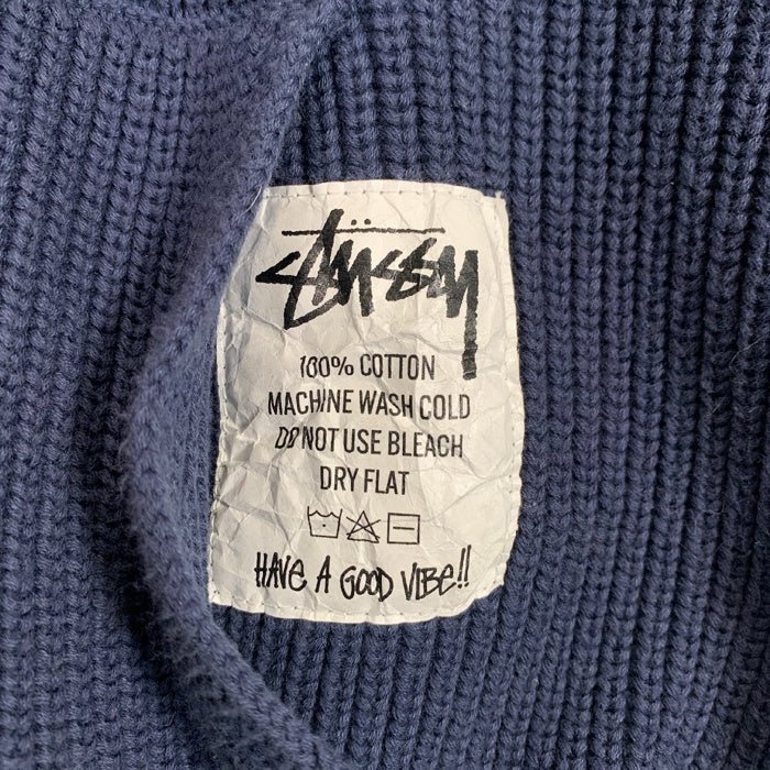 STUSSY ステューシー コットンニットフーディ プルオーバーパーカー ネイビー 117138 Size M 福生店