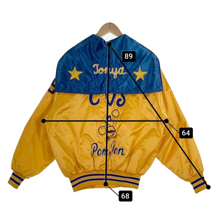 70's~ DeLONG デロング ナイロン スタジアムジャンパー セーラー フード レディース イエロー USA製 Size L 福生店