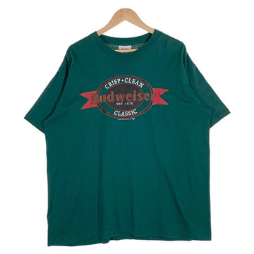 90's Budweiser バドワイザー プリントTシャツ グリーン USA製 Holoubek Size XL 福生店