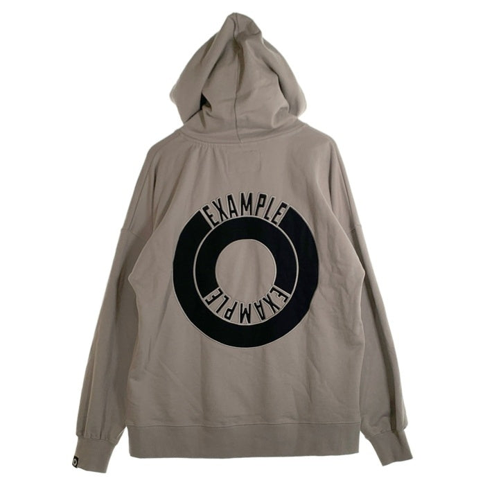 EXAMPLE エグザンプル ROUND LOGO HOODIE ラウンドロゴ フーディー パーカー ベージュ Size XL 福生店