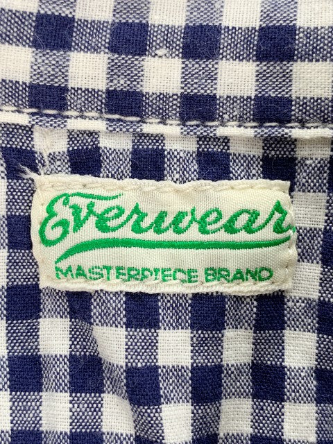 Everwear ギンガムチェック ワークシャツ MASTERPIECE マスターピース ネイビー ホワイト Size M 福生店