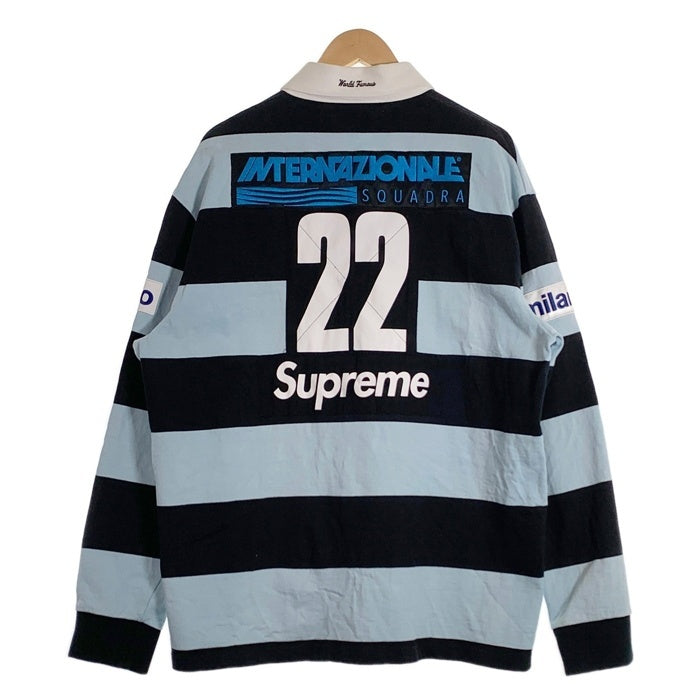 SUPREME シュプリーム 22SS Stripe Rugby ストライプラグビー ラガーシャツ ブルー ブラック Size XL 福生店