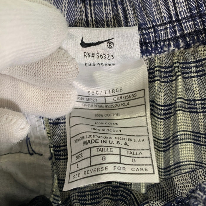 90's NIKE ナイキ チェック ショーツ ショートパンツ ハーフパンツ グレー 367641 USA製 Size L 福生店