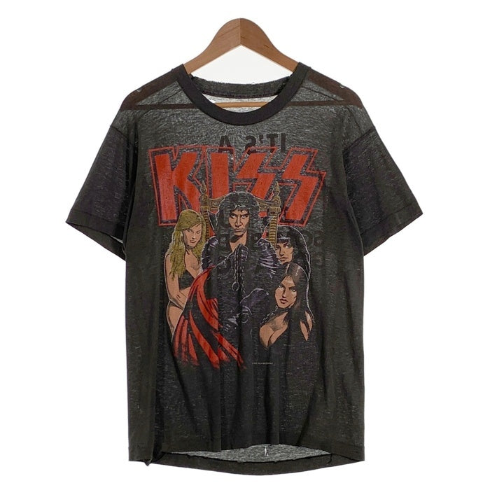 80's KISS キッス IT'S A DIRTY JOB プリントTシャツ ブラック 1987コピーライト Size L-XL 相当 福生店
