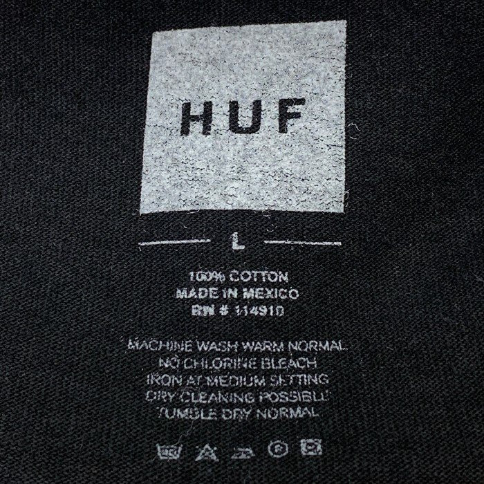 HUF ハフ フロッキープリント Tシャツ ブラック Size L 福生店