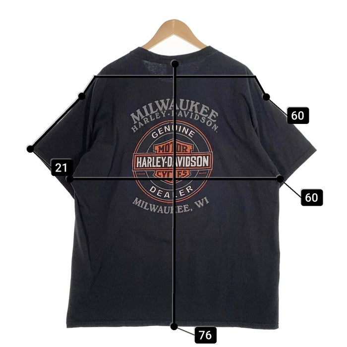 人気☆ Harley-Davidson ハーレー スカル バッジ ロゴ Tシャツ 00s 
