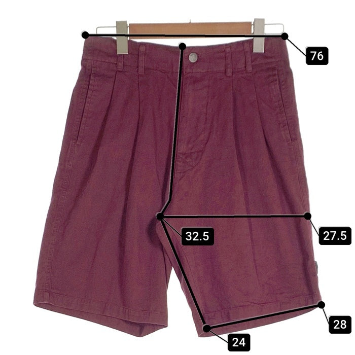 80-90's STUSSY ステューシー コットン 2タック ショートパンツ ボルドー USA製 黒タグ Size 30 福生店