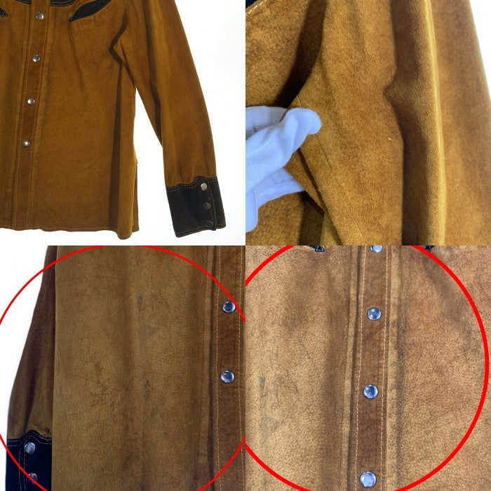スウェードレザー ウエスタンシャツ ジャケット ブラウン Size 44 福生店
