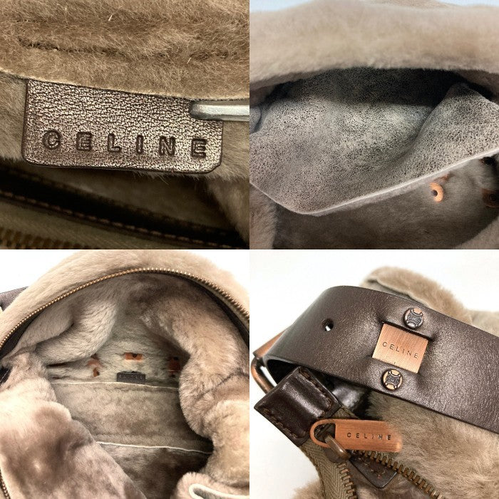 CELINE セリーヌ ムートンボア ワンショルダーバッグ グレー 瑞穂店