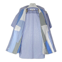COMME des GARCONS SHIRT コムデギャルソンシャツ S28059 パッチワーク ストライプ 半袖シャツ ブルー sizeS 瑞穂店