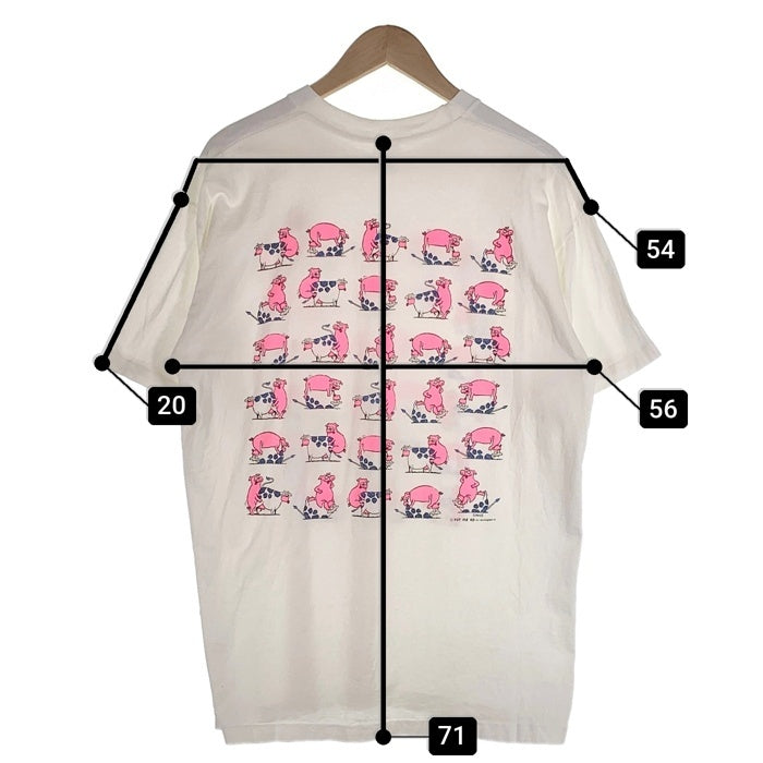 90's NOT KOSHER プリントTシャツ 豚 牛 エロT ホワイト Size USA製 Size XL 福生店