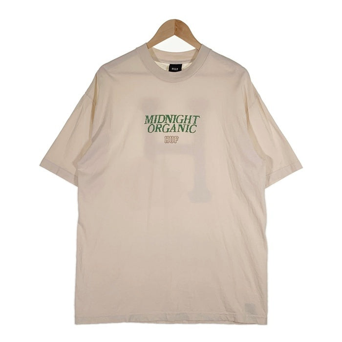 HUF ハフ MIDNIGHT ORGANIC H TEE プリントTシャツ ナチュラル Size L 福生店