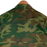 60's U.S.ARMY 米軍 Jungle Fatigue Jacket ジャングルファテイーグジャケット 半袖 シャツ 68年会計 ウッドランドカモ 8415-945-7656 Size M-R 福生店
