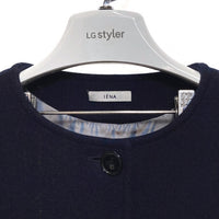 IENA イエナ ノーカラーウールコート ネイビー size38 瑞穂店