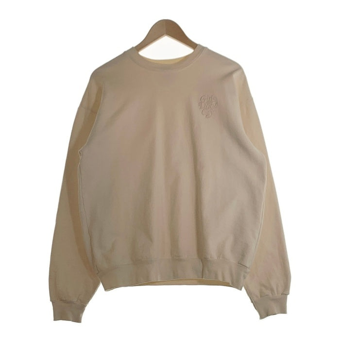 Girls Don't Cry ガールズドントクライ 刺繍 クルーネック スウェット ナチュラル Size M 福生店