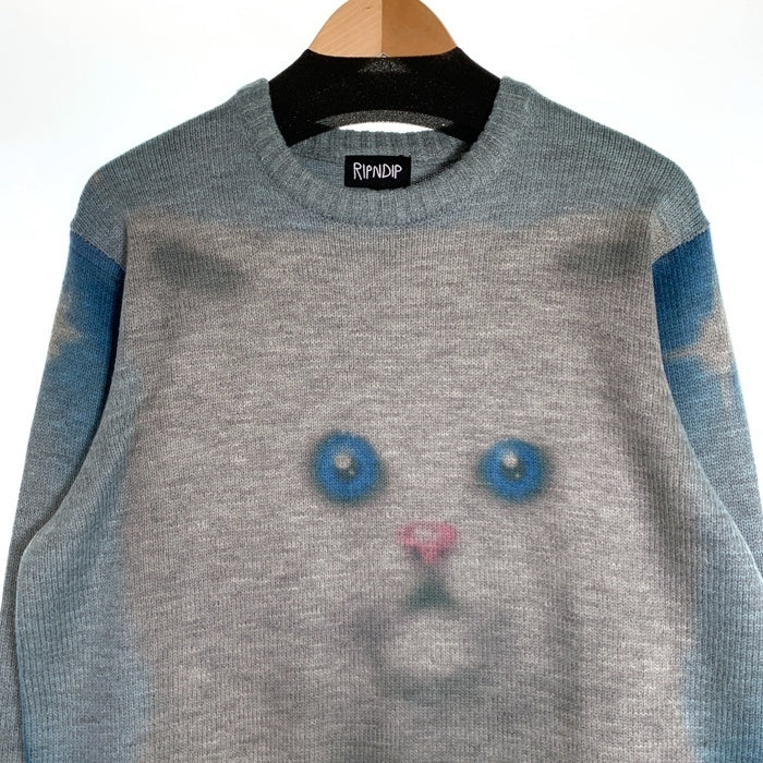 RIPNDIP リップンディップ SPRINKLES KNIT SWEATER ニットセーター アクリル グレー ブルー Size M 福生店