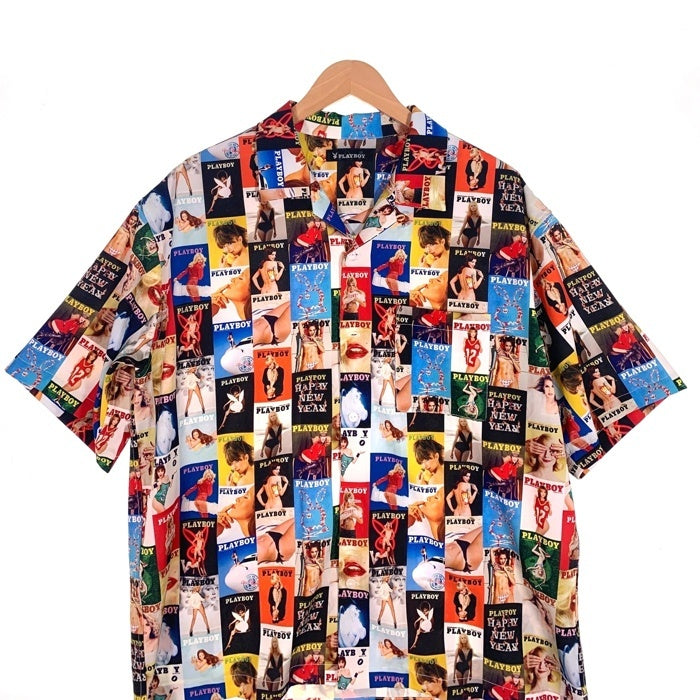 PLAYBOY プレイボーイ FREAKS STORE 総柄プリント オープンカラーシャツ 半袖 マルチ Size L 福生店