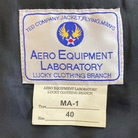 TED MAN AERO EQUIPMENT LABORATORY テッドマン エアロエキュイプメントラボラトリー 300着限定 ピッグレザー MA-1 ブラック size40 瑞穂店