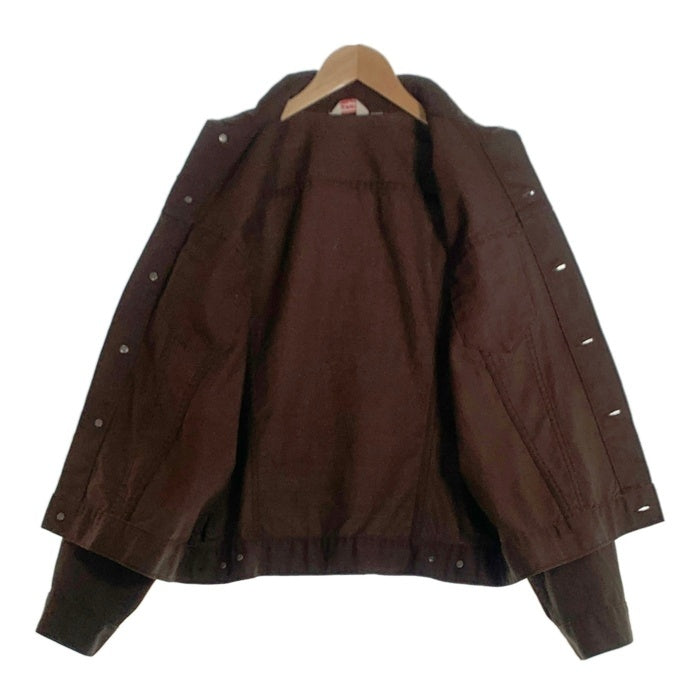 70's LEVI'S リーバイス Cotton Pique Trucker Jacet コットンピケ トラッカージャケット ボタン裏529 ビッグE 三角タグ ブラウン Size M相当 福生店