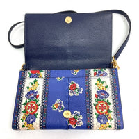 TORY BURCH トリーバーチ フローラル柄 ショルダーウォレット ブルー 瑞穂店