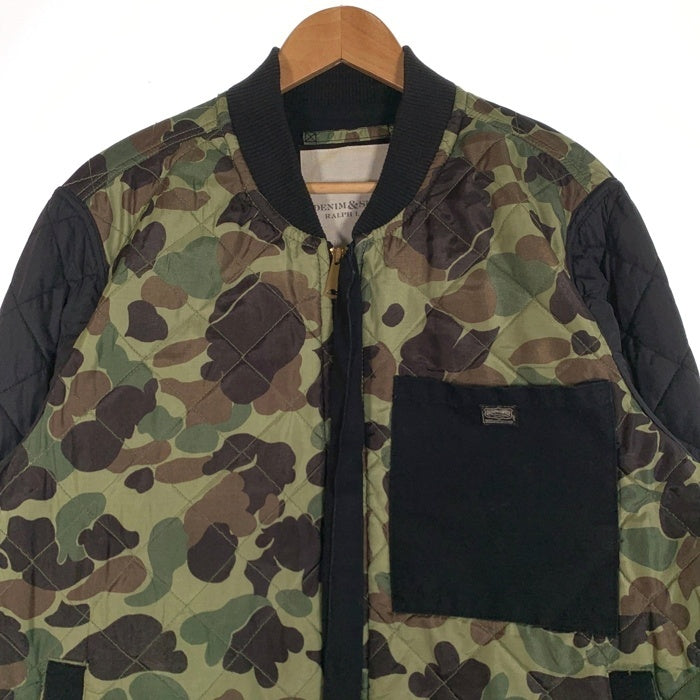 DENIM&SUPPLY RALPH LAUREN デニム&サプライ ラルフローレン キルティングジャケット リブ カモフラージュ ブラック Size XL 福生店