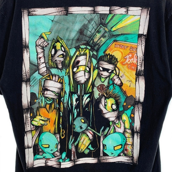 00's Korn コーン 両面プリント Tシャツ ブラック ハンド 2001コピーライト giantタグ Size L 相当 福生店