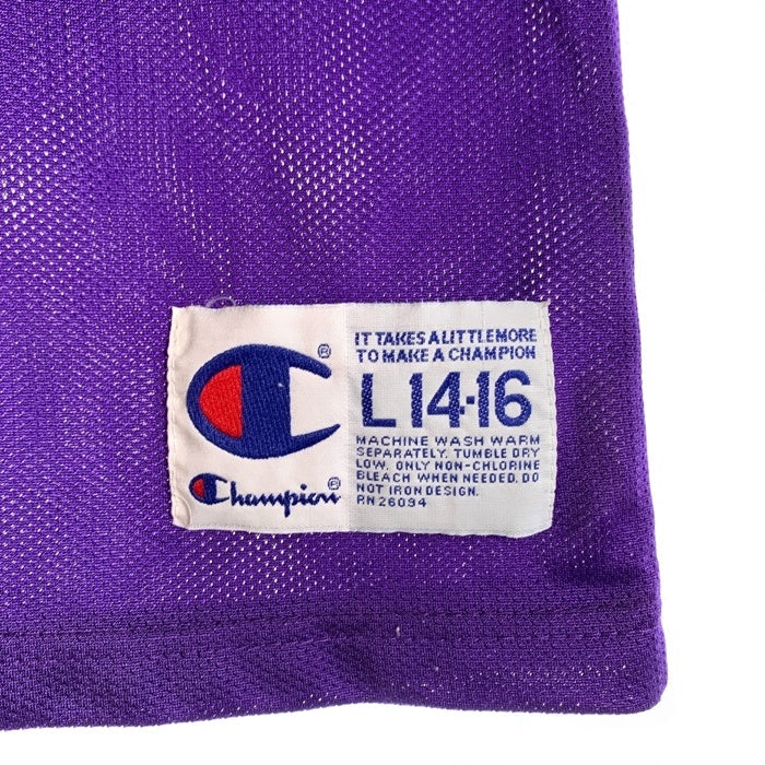 90's Champion チャンピオン LAKERS レイカース KOBE BRYANT コービーブライアント ネイビー イエロー メキシコ製 Size L(14-16) 福生店