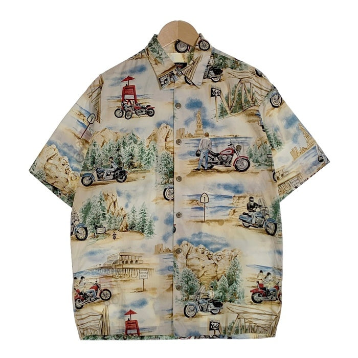 Harley-Davidson ハーレーダビッドソン コットン アロハシャツ 半袖 総柄プリント Size S 福生店
