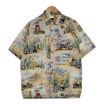 Harley-Davidson ハーレーダビッドソン コットン アロハシャツ 半袖 総柄プリント Size S 福生店