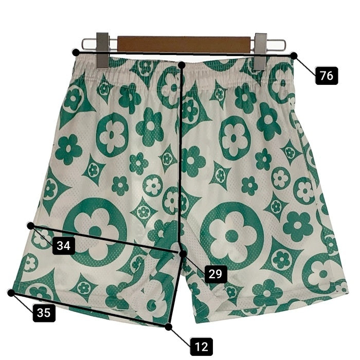 BRAVEST STUDIOS ブレイベストスタジオ フラワープリント メッシュ ショートパンツ ホワイト グリーン Size L 福生店