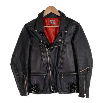 RALEIGH ラリー シープレザー ダブルライダースジャケット ブラック ロンジャン ライトニング型 6058 Size XS 福生店