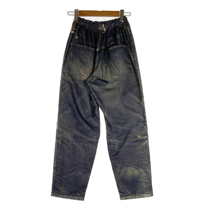 US アス Fake Vintage Denim Easy Pants フェイクヴィンテージデニム イージーパンツ 転写プリント インディゴ Size F 福生店