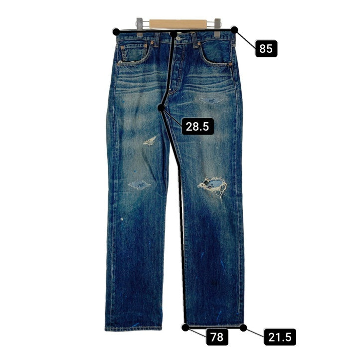 STUSSY ステューシー × Levi's リーバイス 501 Repair Damage Denim Pants リペア ダメージ デニムパンツ インディゴ sizeW34 瑞穂店