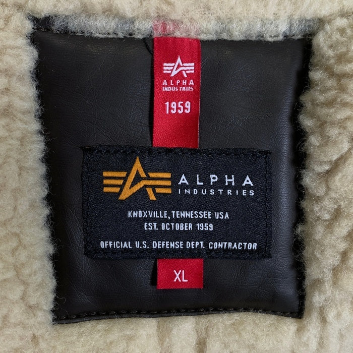 ALPHA アルファ B-3 フライトジャケット フェイクムートン ブラウン TA1398-068 Size XL 福生店
