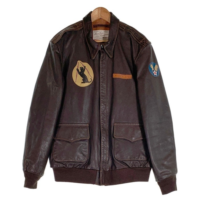 AVIREX アヴィレックス BIG BEAUTIFUL DOLL A-2 レザーフライトジャケット ホースハイド ブラウン 6191051 Size 2XL 福生店
