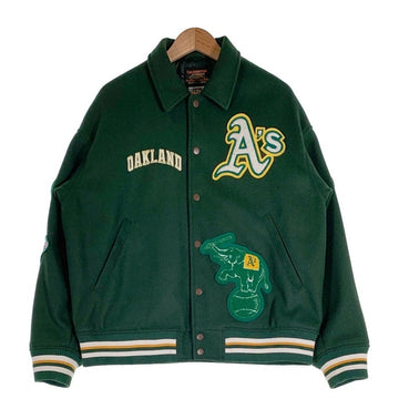SKOOKUM スクーカム 22AW MLB オークランド・アスレチックス スタジアムジャケット スタジャン ワッペン グリーン Size 4 福生店