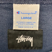 STUSSY ステューシー × champion チャンピオン 宇宙飛行士 Tシャツ ネイビー sizeL 瑞穂店