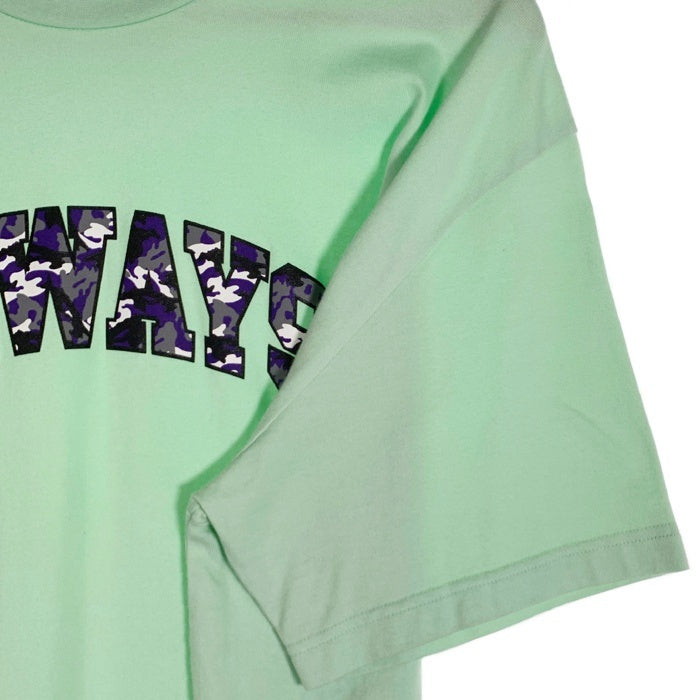 ALWAYS OUT OF STOCK オールウェイズアウトオブストック 迷彩 アーチロゴ プリントTシャツ グリーン Size XL 福生店