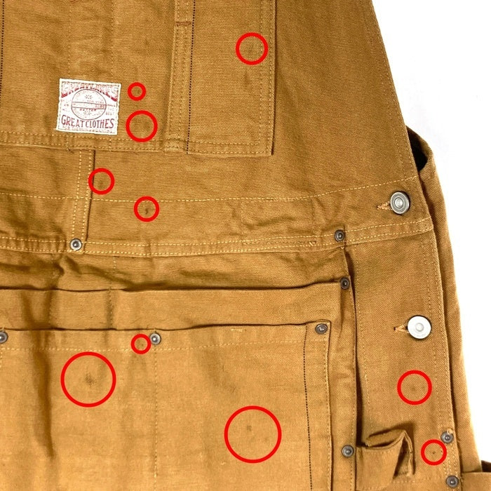 FREEWHEELERS フリーホイーラーズ GREAT LAKES WOODMAN BIB OVERALL ダック地 ビブ オーバーオール イエローブラウン Size 34-34 瑞穂店
