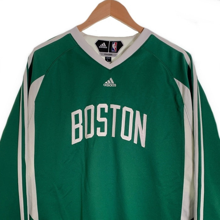adidas アディダス Boston Celtics ボストン・セルティックス Patch Practice Shirt 長袖 Tシャツ ロンT グリーン ホワイト Size L 福生店