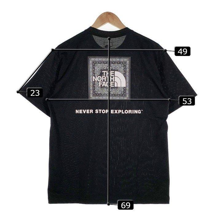 THE NORTH FACE ノースフェイス Bandana Square Logo Tee バンダナスクエアロゴ Tシャツ ブラック NT32108 Size L 福生店
