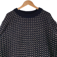 80's L.L.Bean エルエルビーン バーズアイ ウールニットセーター ネイビー ノルウェー製 5086 Size XL 福生店