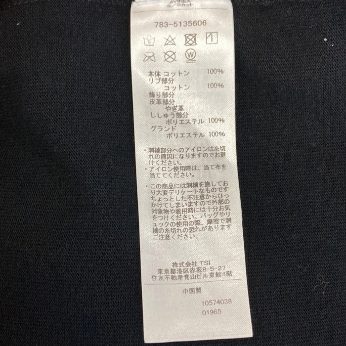 AVIREX アヴィレックス 783-5135606 50th Anniversary LEATHER PATCHED FATIGUE T-SHIRT レザーパッチ ファティーグ Tシャツ ブラック sizeF 瑞穂店