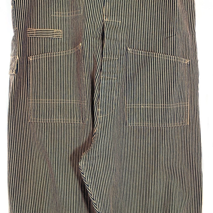 AT-DIRTY アットダーティー ヒッコリーストライプ オーバーオール ブラウン CKS1015 Size L 福生店