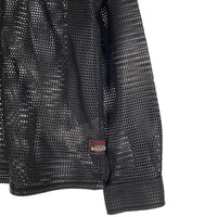 STUSSY ステューシー ZIP SHIRT PERFORATED LEATHER ジップアップ シープレザーシャツ パンチング 長袖 ブラック 24M1110322 Size S 福生店