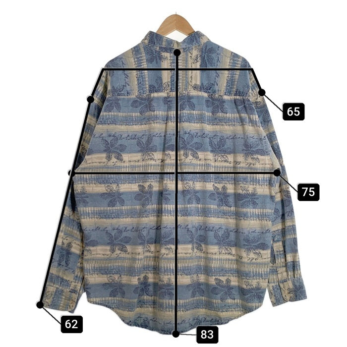 90's L.L.Bean エルエルビーン 総柄プリント ボタンダウンシャツ ブルー USA製 Size XXL 福生店